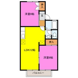 タウンハウス愛野公園Ｅの物件間取画像